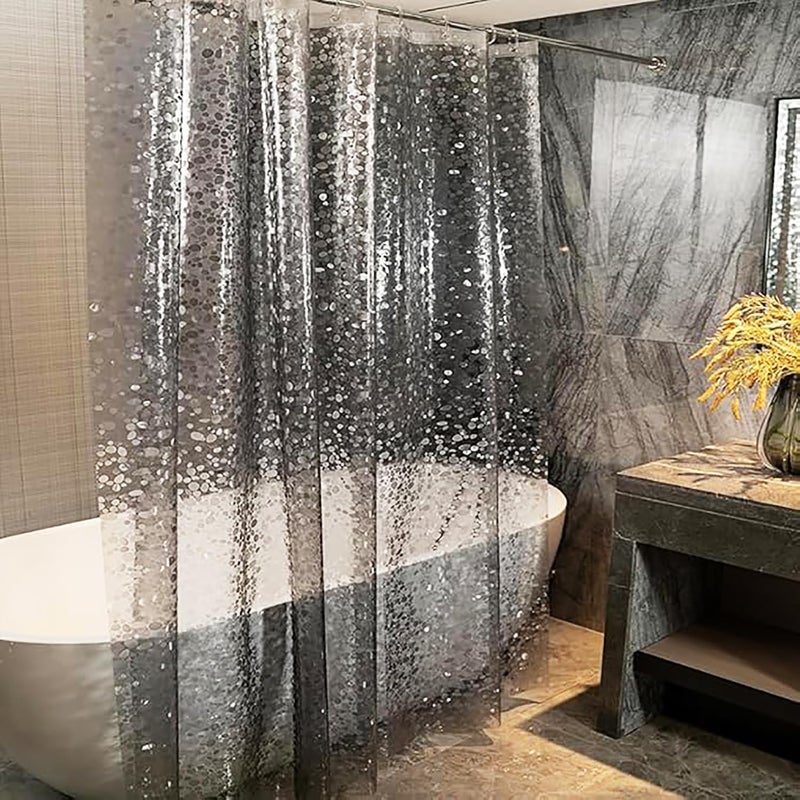 jssablo Shower Curtain Liner, 100% Waterproof Eva Shower Curtains with 3 Duty Heavy Bottom Magnets and 12 Rust Proof Grommets, 72x72 Weighted Shower Liner for Shower Stall, Bathtubs - Image 1